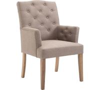 CLP Chaise Sugar Tissu avec assise rembourrée et pieds en bois,taupe antique-clair