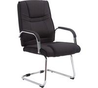 CLP Chaise visiteur Attila Tissu avec piètement métal,noir