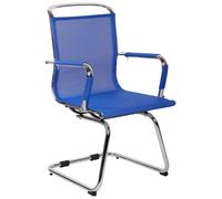 CLP Chaise visiteur Barnet Mesh avec piétement luge,bleu