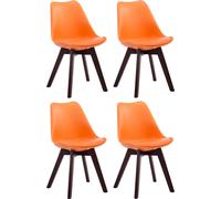 CLP Chaise visiteur Borneo 4 places similicuir avec coque en plastique,orange blanc