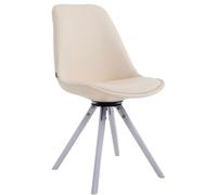 CLP Chaise visiteur Calais ronde pivotante et avec pieds en bois ronds,blanc crème