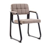 CLP Chaise Visiteur Canada B I Assise et Dossier Rembourré Revêtement Tissu I Chaise de Cuisine avec Accoudoirs I Pieds en Métal I Couleur: Taupe, métal Mat Noir