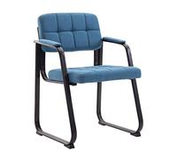 CLP Chaise Visiteur Canada B I Assise et Dossier Rembourré Revêtement Tissu I Chaise de Cuisine avec Accoudoirs I Pieds en Métal I Couleur: Bleu, métal Mat Noir
