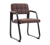 CLP Chaise Visiteur Canada B I Assise et Dossier Rembourré Revêtement Tissu I Chaise de Cuisine avec Accoudoirs I Pieds en Métal I Couleur: Marron, métal Mat Noir