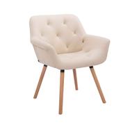 CLP Chaise visiteur Cassidy similicuir avec accoudoirs,crème naturel