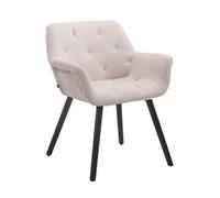 CLP Chaise visiteur Cassidy tissu avec accoudoirs,beige noir