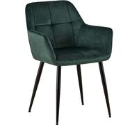 CLP Chaise visiteur Emia avec coutures décoratives,vert velours
