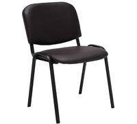 CLP Chaise Visiteur Empilable Ken en Similicuir I Chaise De Reception Confortable avec Dossier Pieds en Métal Robustes Couleur:Marron