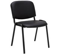 CLP Trading GmbH – Chaise visiteur Ken – Similicuir, empilable, dossier, pieds métal – Noir