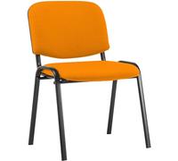 CLP Chaise Visiteur Empilable Ken en Tissu I Chaise De Reception Confortable avec Dossier Et Pieds en Métal Robuste, Couleur:Orange