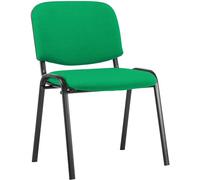 CLP Chaise visiteur Ken - empilable, tissu, dossier et pieds en métal robustes - Vert