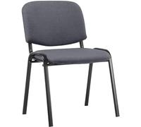 CLP Chaise Visiteur Empilable Ken en Tissu I Chaise De Reception Confortable avec Dossier Et Pieds en Métal Robuste, Couleur:Gris