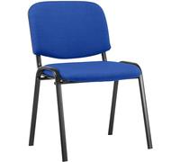 CLP Chaise Visiteur Empilable Ken en Tissu I Chaise De Reception Confortable avec Dossier Et Pieds en Métal Robuste, Couleur:Bleu
