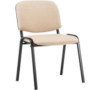 CLP Chaise Visiteur Empilable Ken en Tissu I Chaise De Reception Confortable avec Dossier Et Pieds en Métal Robuste, Couleur:crème