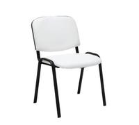 CLP Trading GmbH – Chaise visiteur Ken – Similicuir, empilable, pieds en métal robuste – Blanc