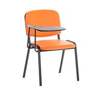 CLP Chaise Visiteur Ken Similicuir et Tablette Rabattable I Chaise Salle de Conférence Stable Confortable Dossier et Assise Rembourrés I Couleur, Couleur:Orange