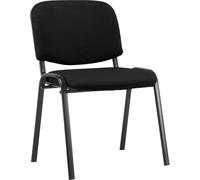 CLP Chaise visiteur Ken tissu chaise empilable rembourrée,noir