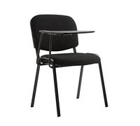 CLP Chaise Visiteur Ken Tissu et Tablette Rabattable I Chaise Salle de ConfÈrence Stable Confortable Dossier, Couleur:Noir