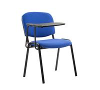 CLP Chaise Visiteur Ken Tissu et Tablette Rabattable I Chaise Salle de Conférence Stable Confortable Dossier, Couleur:Bleu