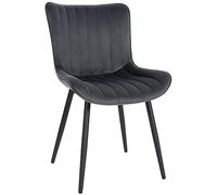 CLP Chaise Visiteur Largo I Velours I Similicuir I Chaise de Salle à Manger avec Structure métallique, Couleur:Gris foncé, Matériel:Velours