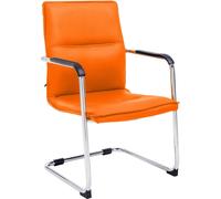 CLP Chaise visiteur Seattle I Piétement luge avec accoudoirs et protections de sol,marron