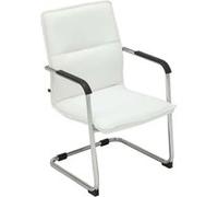 CLP Chaise visiteur Seattle similicuir , Blanc blanc G