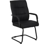 CLP Chaise visiteur Sievert Piétement luge avec structure métallique et protection de sol,noir/noir