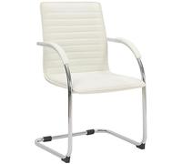 CLP Chaise visiteur Tira Similicuir – cantilever, assise rembourrée, métal, H. 95 cm – Blanc