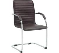 CLP Chaise Visiteur Tira Similicuir I Chaise Cantilever avec Assise rembourrée | Couleur Marron
