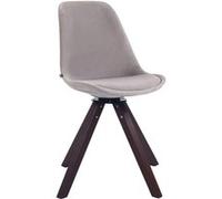 Chaise De Salle A Manger Design Retro TROYES en Velours I Chaise Rembourrée I Piétement Bois en Forme Carrée I Assise Pivotante, Couleur:Gris, Couleur du Cadre:Noyer