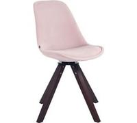 Chaise De Salle A Manger Design Retro TROYES en Velours I Chaise Rembourrée I Piétement Bois en Forme Carrée I Assise Pivotante, Couleur:Rose, Couleur du Cadre:Noyer