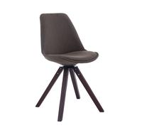CLP Chaise visiteur Troyes Tissu Square pivotant et avec pieds carrés en bois,gris foncé noix