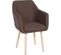 CLP Chaise visiteur Utrecht Tissu avec structure en bois robuste,marron naturel