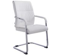 CLP Chaise Visiteur XXL Anubis I Chaise Stable Et Facile d'entretien avec Revętement en Similicuir I Capacité De Charge De 260 Kg, Couleur:Blanc