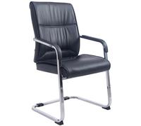 CLP Chaise Visiteur XXL Anubis I Chaise Stable Et Facile d'entretien avec Revêtement en Similicuir I Capacité De Charge De 260 Kg, Couleur:Noir