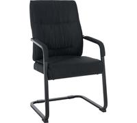 CLP Chaise visiteur XXL Anubis tissu avec accoudoirs,noir/noir