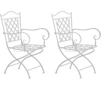 CLP Chaises Adara chaises de jardin en fer faites à la main,blanc antique