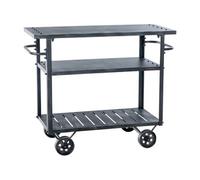 CLP Chariot de service Spring dans le style industriel , Argent antique