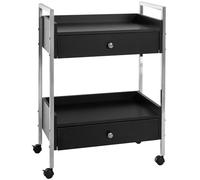 CLP Chariot à Outils de Luxe I Chariot Polyvalent sur roulettes I Chariot avec Deux tiroirs et étagères, Couleur:Noir