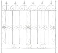 CLP Cloture de Jardin Mangold en Fer, Cloture modulaire a emboiter sans Beton, Treillis Style Maison de Campagne pour Jardin et terrasse Couleur Blanc Antique