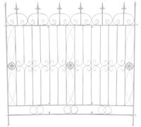 CLP Côture De Jardin Mangold en Fer I Bordure D'extérieur 125 x 115 cm I Treillis décoratif, Couleur:Blanc Antique