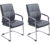 CLP Ensemble de 2 chaises cantilever XXL Anubis avec accoudoirs,gris