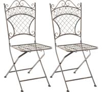 CLP Ensemble de 2 chaises de jardin Adelar pliables,bronze