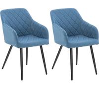 CLP Ensemble de 2 chaises de salle à manger Shila,marron Tissu