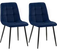 CLP Ensemble de 2 chaises de salle à manger Tilde rembourrées avec dossier pouvant supporter jusqu'à 150 kg,tissu gris foncé