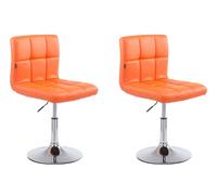 CLP Ensemble de 2 chaises longues Palma V2 en similicuir Chaises longues réglables en hauteur et pivotantes,orange