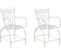 CLP Ensemble de 2 chaises Sheela fait main avec patine ancienne,blanc