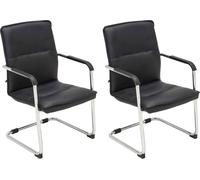 CLP Ensemble de 2 chaises visiteurs Seattle avec accoudoirs,gris