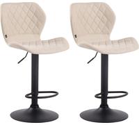 CLP Ensemble de 2 tabourets de bar Cork tissu pivotant avec réglage de la hauteur,crème noir