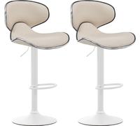 CLP Lot de 2 tabourets de bar Las Vegas V2 similicuir , Crème/Blanc Crème
